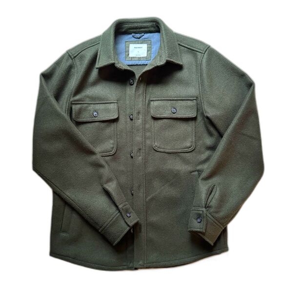 Old Navy Workwear Wool Shirt Jacket Coat Dark Green Size Small - Picture 1 of 5
